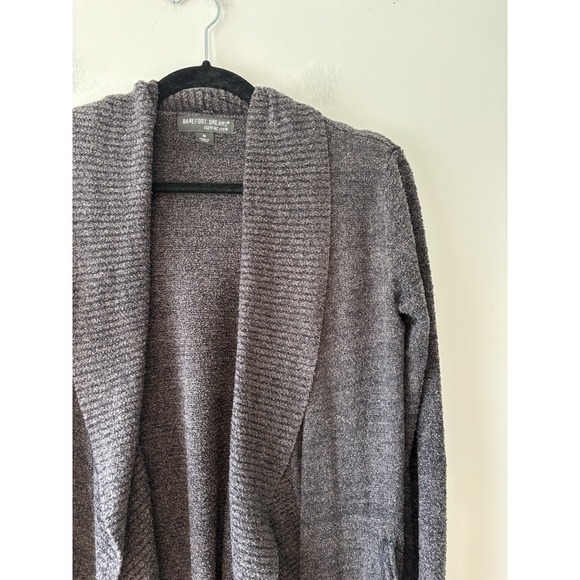 Barefoot Dreams Women's Sweater Cozychic Lite Circle Cardi Wrap Grey Brown Sz M - Picture 10 of 10